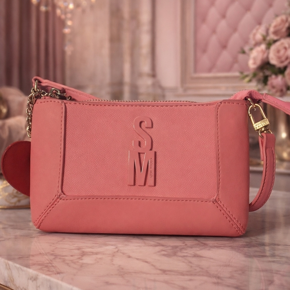 NWOT Steve Madden Pink Embossed SM Logo Crossbody